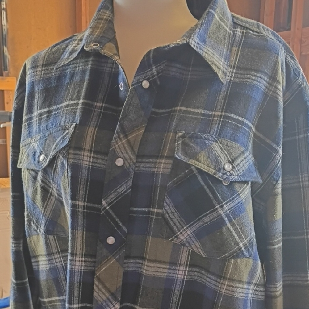 Men's Blue Plaid Shirt